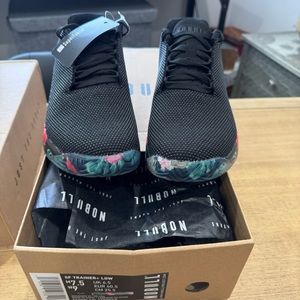 NOBULL (Mens 7.5/Womens 9) Athletic Shoes - Black W/Floral Accents